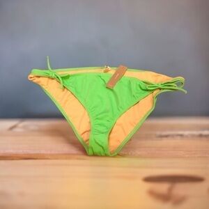 J.Crew Side Tie Bikini Bottom Made in USA NWT XL Green Swim